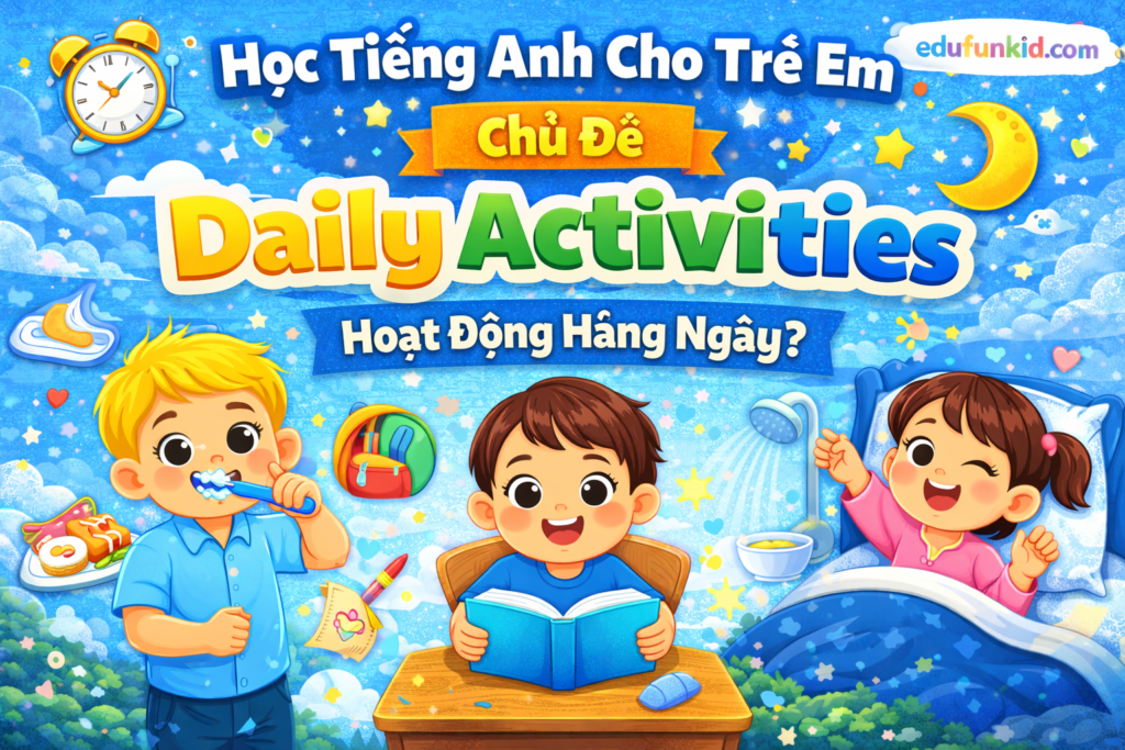học tiếng Anh cho trẻ em chủ đề daily activities