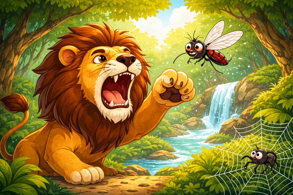 lion and mosquito